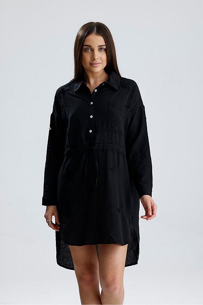 VAPUR TEKSTİL Embroidered Shirt Dress
