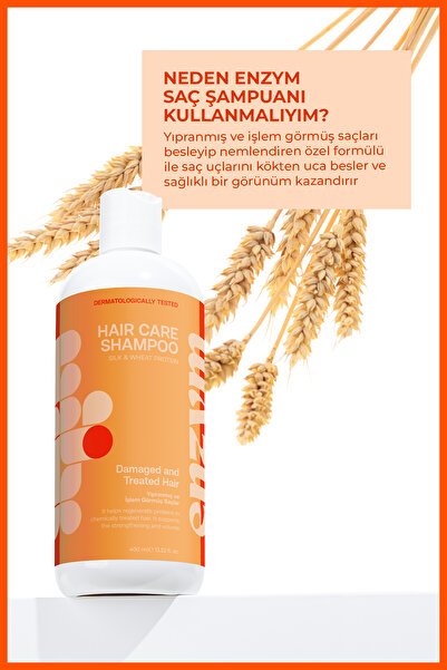 ENZYM COSMETICS Kuru, Yıpranmış Ve Işlem Görmüş Saçlar Için Saç Bakım Şampuanı 400 ml (tuzsuz)