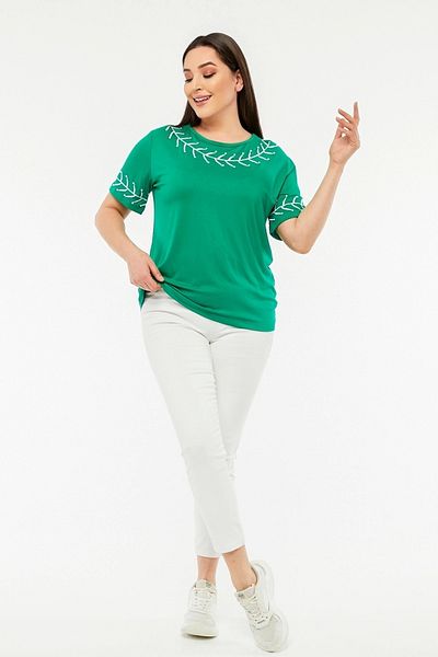 aytemas Embroidery Detailed Collar and Sleeve Design Blouse