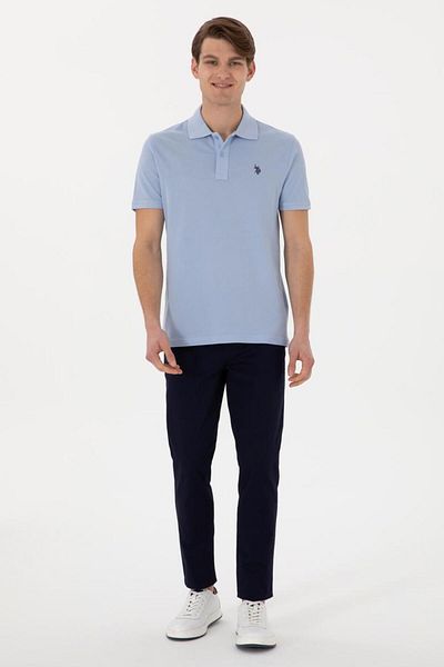 U.S. Polo Assn. US Polo Assn.Men's Slim Fit Light Blue T-Shirt - GTP04IY024 DMLS