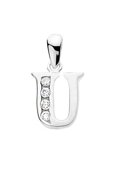 delis Pandantiv Argint 925, Jw231, Model Litera U, Cu Zirconiu Alb