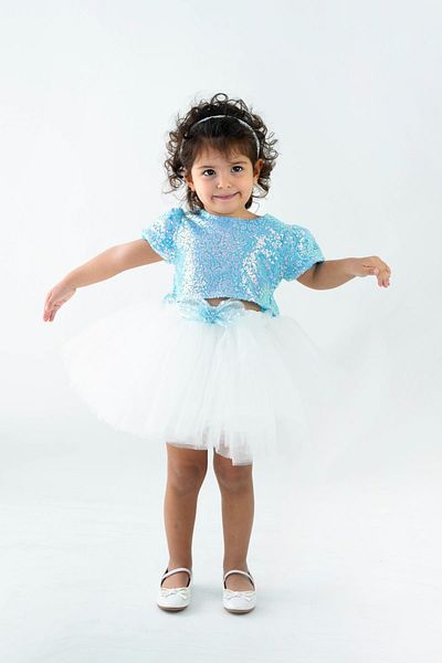 DUCA KIDS Girl's Birthday Butterfly Wing Cropped Tutu Set 3-4 Years