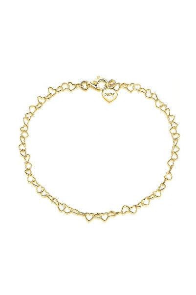 delis Bratara De Glezna Argint 925, Jw522, Model Inimioare, Placata Cu Aur