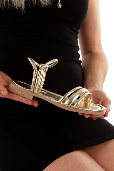 ARTI ARTI AYAKKABI MİA026-1504 Sandale de vacanță aurii zilnice pentru femei