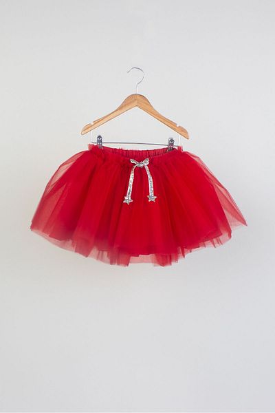 DUCA KIDS Long Sleeve Elsa Frozen Printed Bodysuit and Red Color Puffy Tutu Skirt / April 23