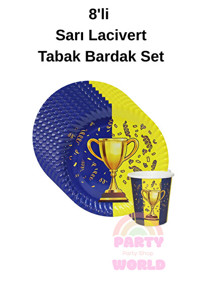 party world 8'li Karakterli Karton Tabak & Bardak Seti – Doğum Günü Parti Seti