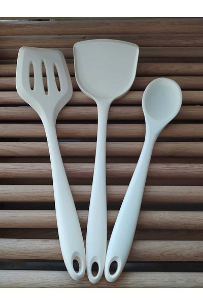 ncy Fireproof Non-Stick Complete Silicone Spatula Set 3 Pieces
