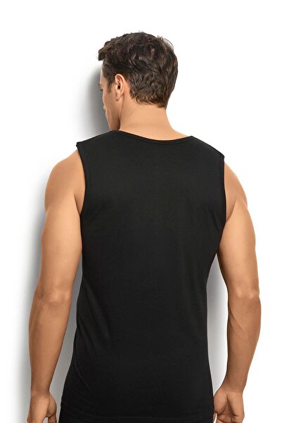 Jiber Men's Black Cotton Crew Neck Tank Top 114