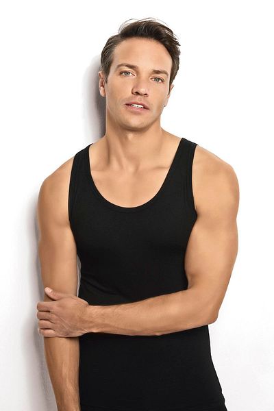 Jiber Men's 2-Piece Bamboo Black Undershirt 281