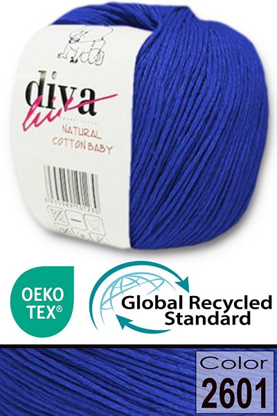 Diva İplik Премиум прежда Amigurumi Punch (PANÇ) Baby Soft Cotton 50 гр. Прежда за плетене от памук - Saks Blue