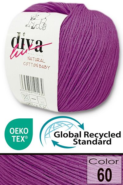 Diva İplik Premium Amigurumi String Punch, Bebe Soft Cotton 50 gr Βασιλικό Βαμβακερό σχοινί