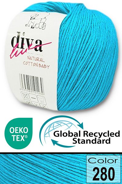 Diva İplik Turquoise Beans Premium Amigurumi Panc (PANÇ) Baby Soft Cotton 50 gr Org Cotton Rope
