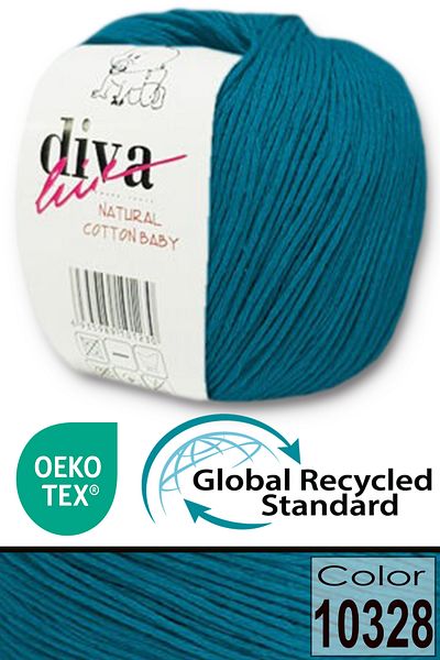 Diva İplik Premium Amigurumi Ipi Punch (PANÇ) Baby Soft Cotton 50 gr Πλεκτό Βαμβακερό Σχοινί - Petrol Blue