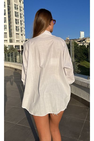 Biss Butik Cămașă supradimensionată din in mărime standard