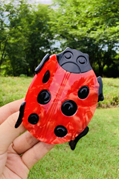 TAKIŞTIR مشبك على شكل حشرة اليعسوب باللونين الأحمر والأسود