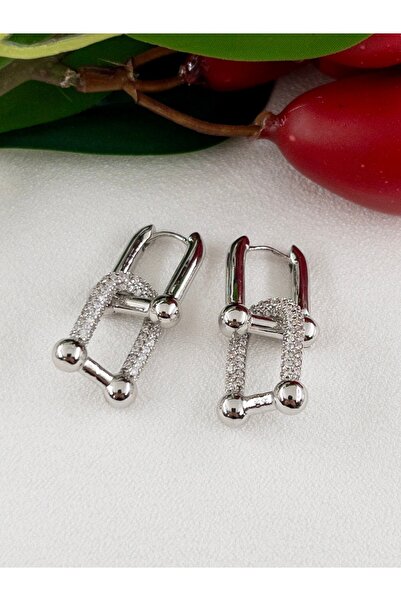 Siya Silver Zirkon Taşlı Marka Model Tifany Çelik Küpe