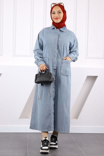 İmajButik Șapcă din denim cu buzunar albastru