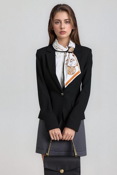 Walkenzo وشاح ربطة عنق نسائي بتصميم عصري منقوش على شكل سلسلة