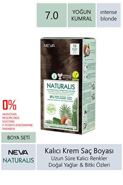 NEVA KOZMETİK Naturalis Saç Boyası 7.0 Yoğun Kumral %100 Vegan