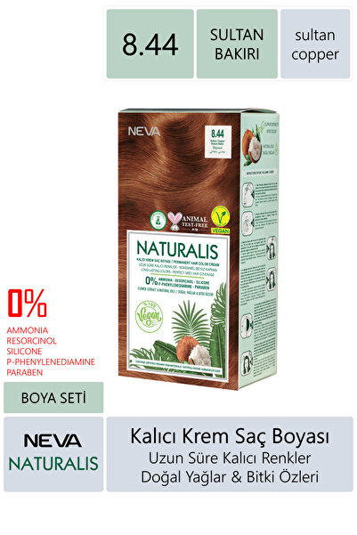 NEVA KOZMETİK Naturalis Saç Boyası 8.44 Sultan Bakırı %100 Vegan