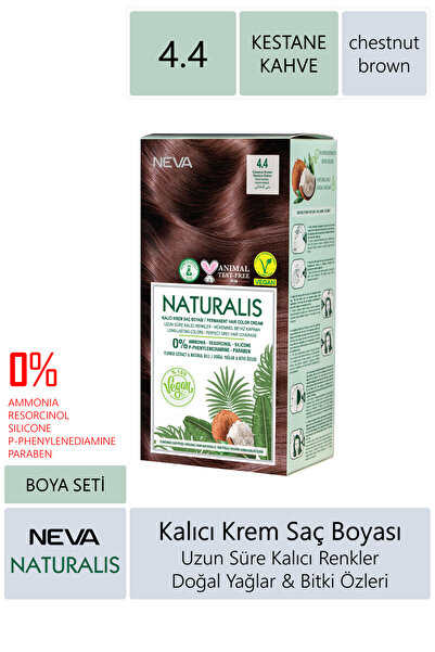 NEVA KOZMETİK Naturalis Saç Boyası 4.4 Kestane Kahve Vegan