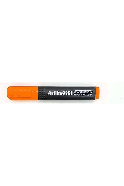 artline 1.0-4.0mm Highlighter Highlighter Cut Point Pen - Ek-660 Fluorescent Orange