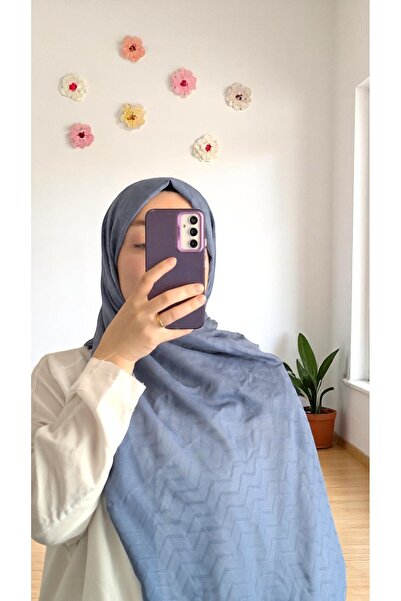 Lavena scarfs Şal cu model în zig-zag - albastru