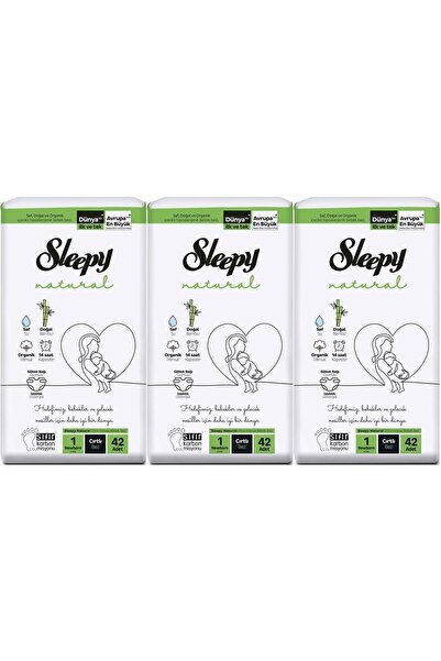 Sleepy Bebek Bezi Natural Beden:1 (2-5KG) Yeni Doğan Newborn 126 Adet Jumbo P...