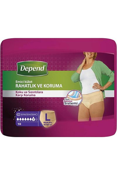 Depend Absorbent Panties Maternity Pad L - Large - Large Women (10 Pcs) Single Pk