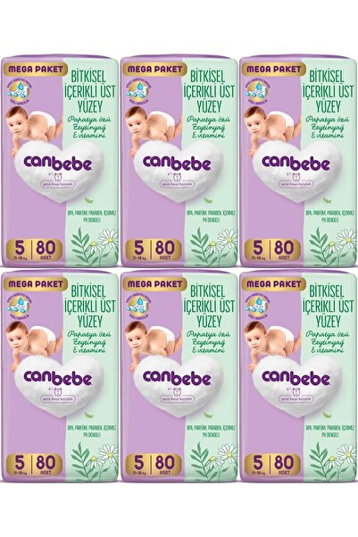Canbebe Bebek Bezi Beden:5 (11-18KG) Junior 480 Adet Mega Ekstra Fırsat Pk