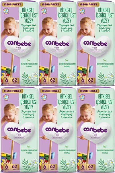 Canbebe Bebek Bezi Beden:6 (15-27KG) Exstra Large 372 Adet Mega Ekstra Fırsat Pk