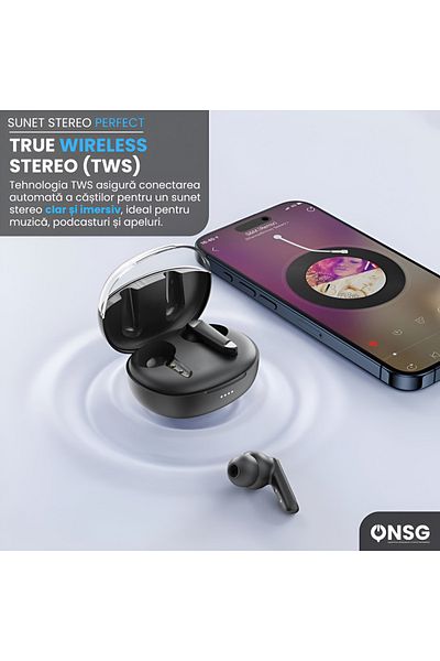 design xo Căști intraauriculare wireless Xo G22, negre