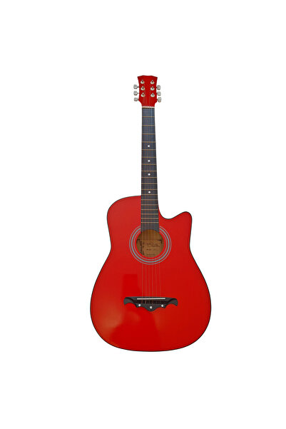 Depox wooden classical guitar, Red Raven, 95 cm, Cutaway model, red, strings included
