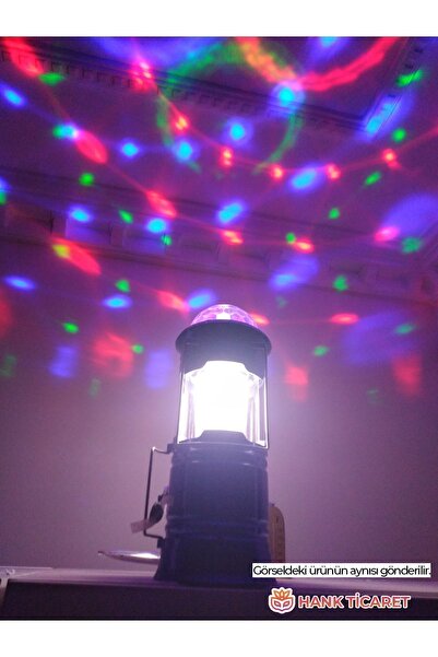 HANK TİCARET Fener Disko Işıklı Çok Fonksiyonlu Şarjlı Led Fener: Eğlence Ve ...