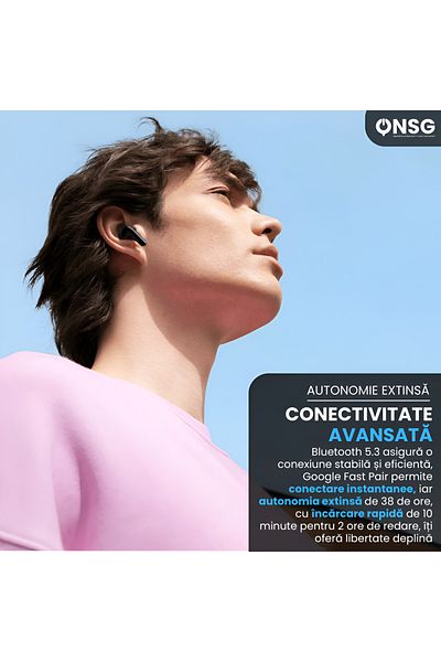Xiaomi Căști Redmi Buds 6 Lite handsfree Anc 40db, Bluetooth 5.3, Autonomie 38h, Negre