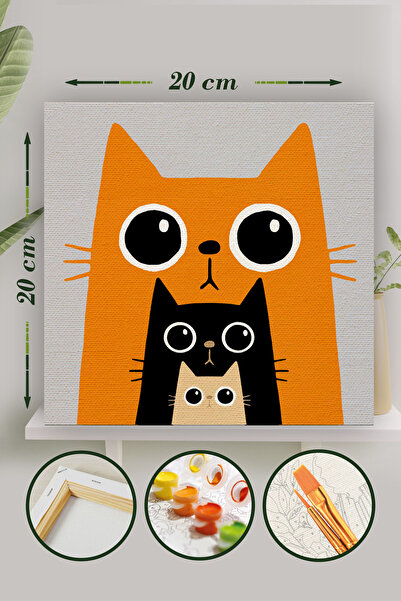 Palmiye Hobi Sanat Kırtasiye Sayılarla Boyama 20x20 Cm Tuval Seti Fırça Boya ...