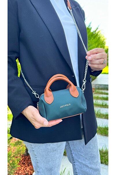 Just Polo حقيبة يد وكتف نسائية صغيرة الحجم على شكل اسطوانة