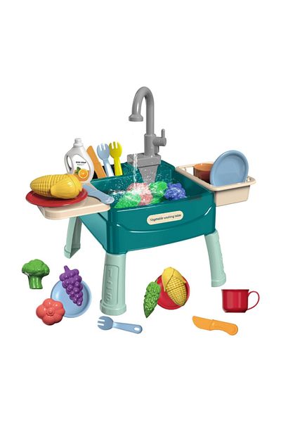 Choice Green Kids Kitchen Play Sink Toy Set, Play Sink With Running Water, Kitchen Play Sink Toy Role Play
