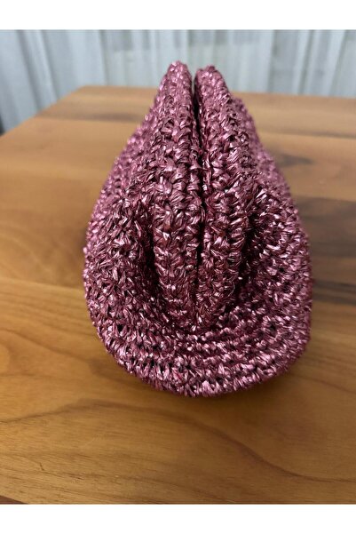 Renkat Handmade Metalik Rafya Burslu El Çantası