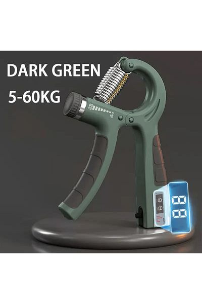 Choice Count-DarkGreen 5-60kg Adjustable Hand Grip Strengthener Hand Grip Trainer With Counter Wrist Forear