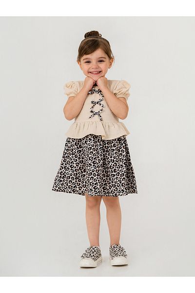 Pierre Cardin Beige Dress for Girls 2-5 Years