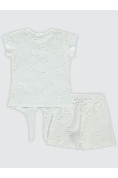 Civil Baby 6-18 Months Baby Girl Ecru Shorts Set