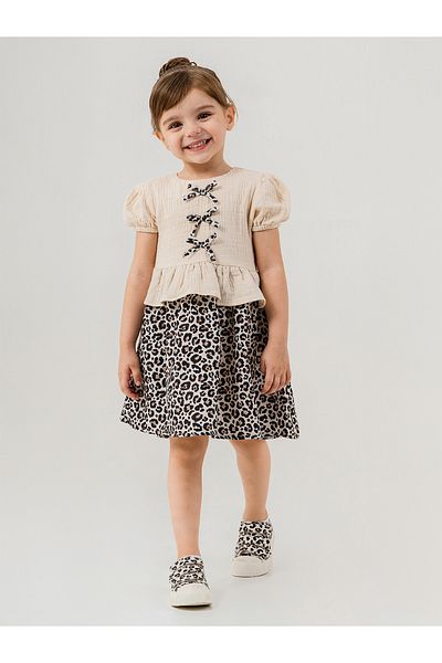 Pierre Cardin Beige Dress for Girls 2-5 Years