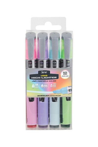 Serve Liquid Marking Pen Pastel Set of 4