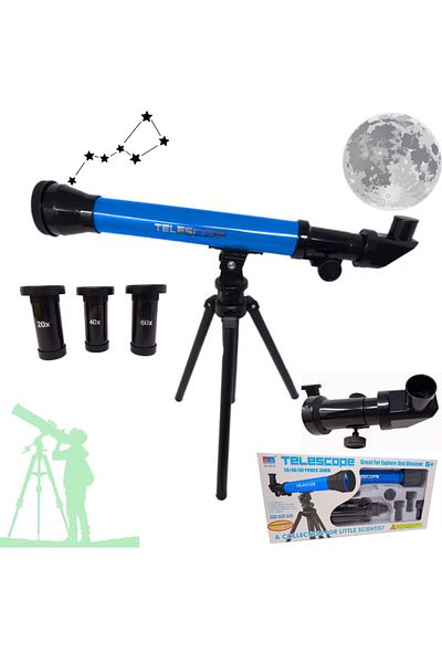 Salamandra Telescop astronomic interactiv de jucarie Salamadra Kids, Albastru