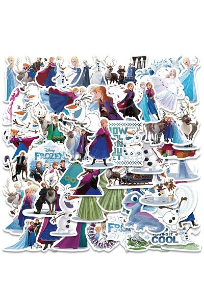 Miniso DSN-007-50pcs 50pcs Disney Anime Frozen Stickers Kawaii Princess Elsa Graffiti Decal for Kid DIY Not
