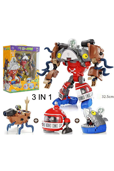 BANDAI مجموعة مجسمات شخصيات الحركة من بلاست فيرسس زومبيز بوس روبوت ميلون-بولت تشومبر من بي في سي ديفو، 3 في 1 بدون صندوق