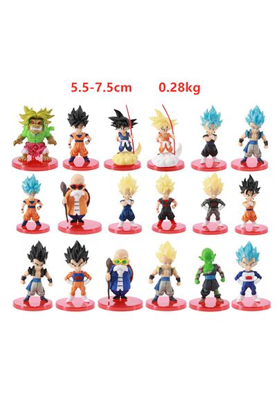 BANDAI 18 Pcs 5-7cm Style 2 78 Pcs/lot Dragon Ball Mini Figure Wholesale 18 18 21 21 6-8cm Figurines With B