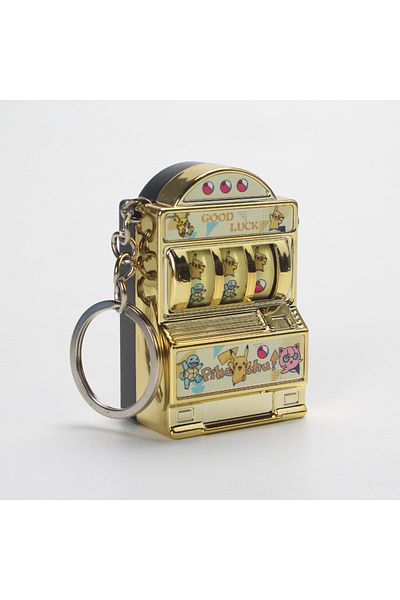 BANDAI Pikaqiu Pokemon Mini Lottery Machine Keychain Pikachu Dingdang Cat Fruit Machine Pendant Lottery Mac