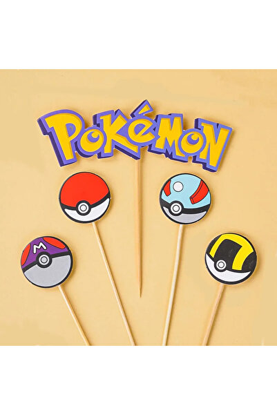 Miniso 5 pcs 13Pcs/set Pokemon Cake Anime Figure Pikachu Party Happy Birthday Pokemon Cake Decoration Suppl